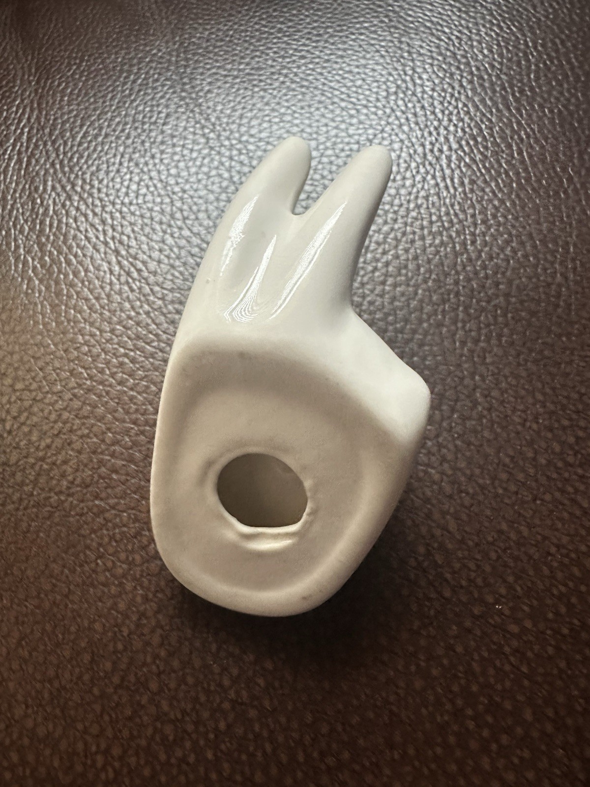Ceramic Hand Shaped Ring and Trinket Holder Miniature Decor Figurine Tiny Stand