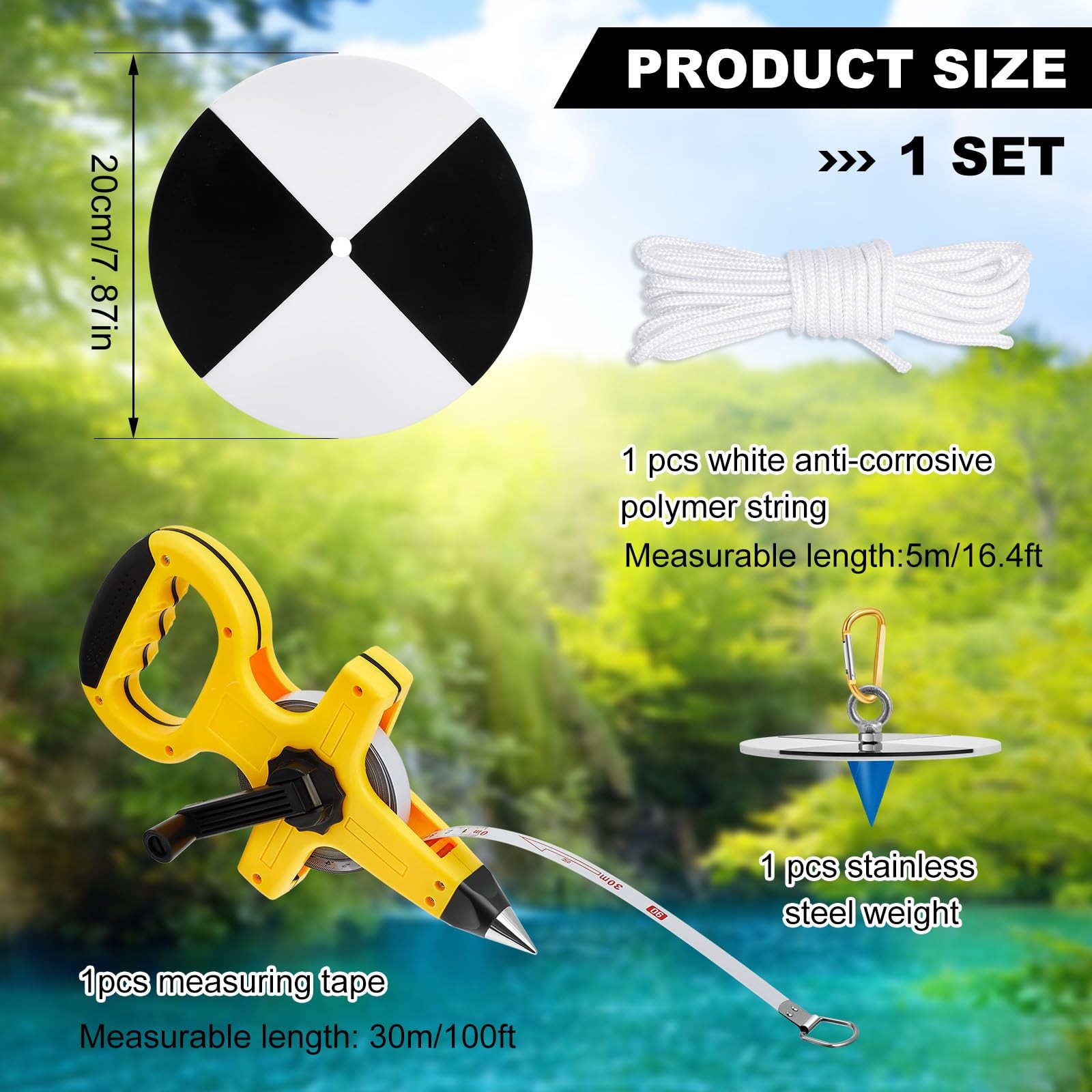 Copkim 7.87 Inch Plastic Secchi Disk Set Secchi Disc Black And White Quadrants