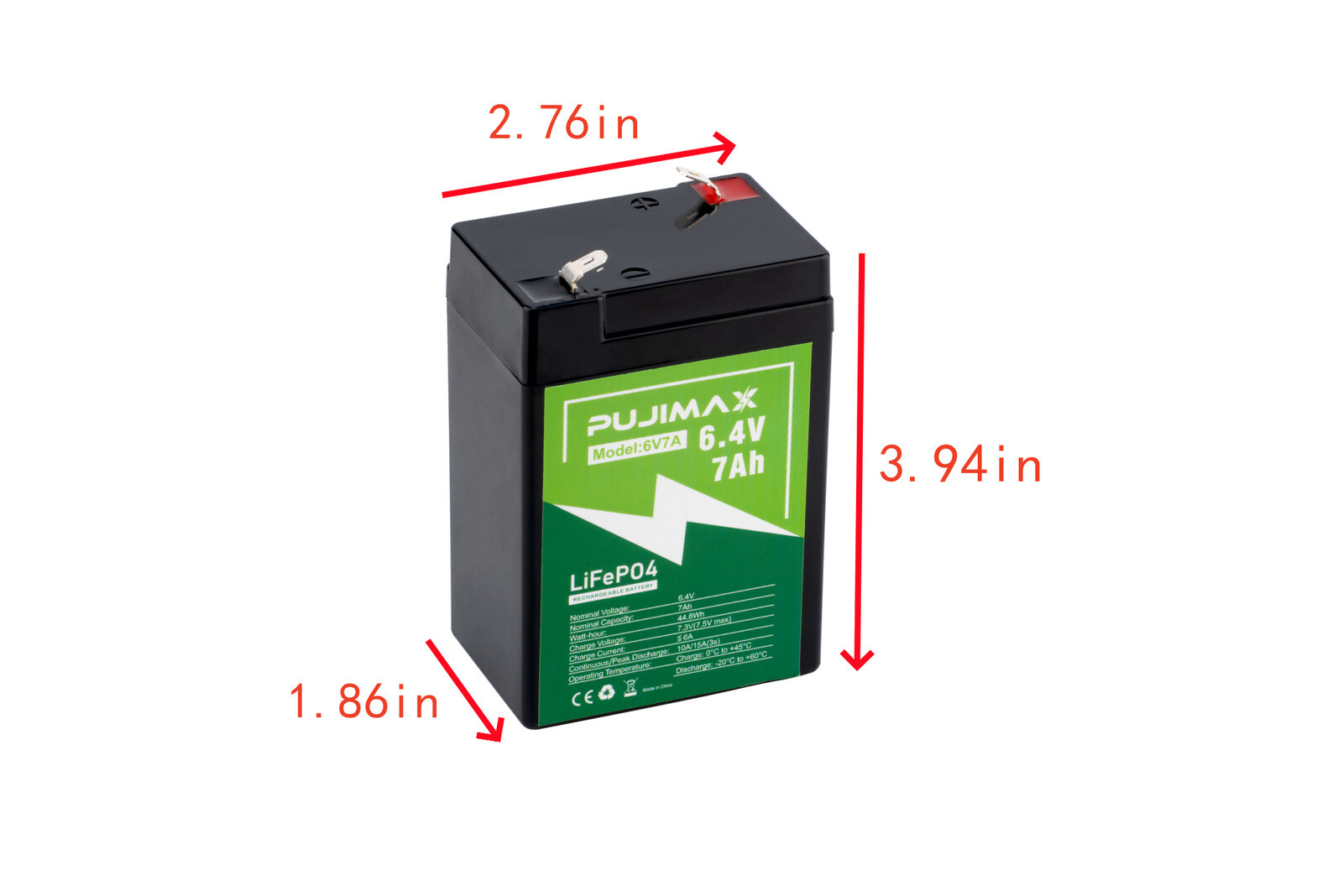 6V 7Ah For LiFePO4 Battery Rechargeable Lithium Iron Phosphate Battery Safety