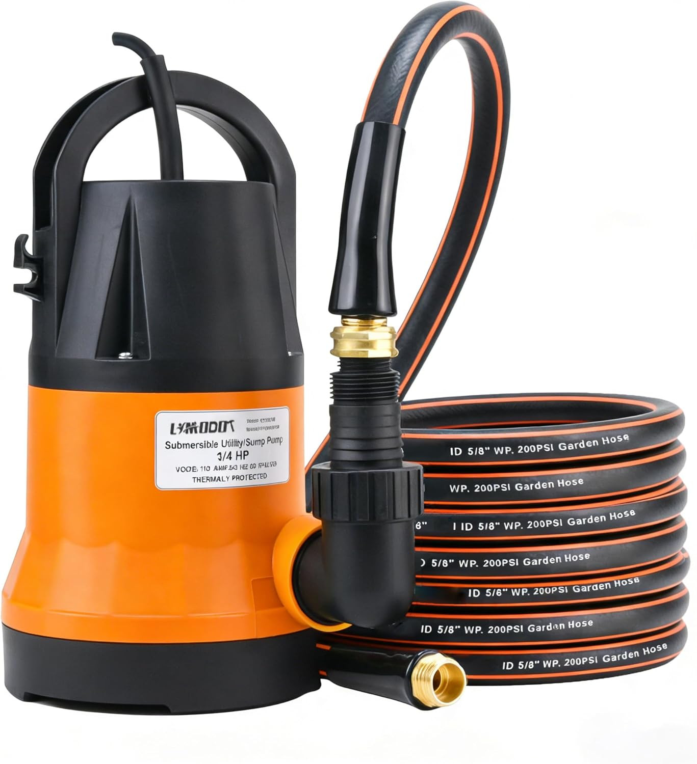 Submersible Water Pump with 25Ft. Garden Hose Kit, Sump Pump, Utility Pump with