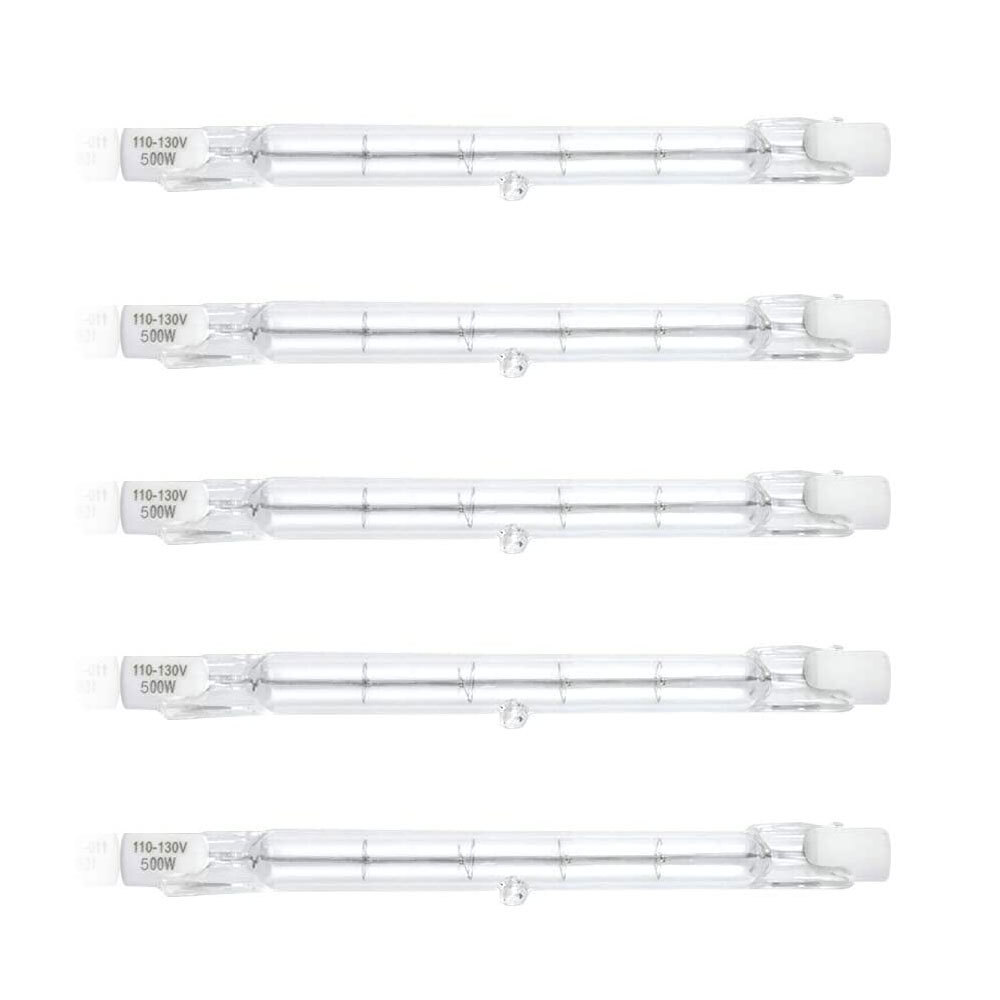 5PC Light Bulb 120V 500W 500 Watt J Type T3 R7S 118MM Double Ended 4.65″