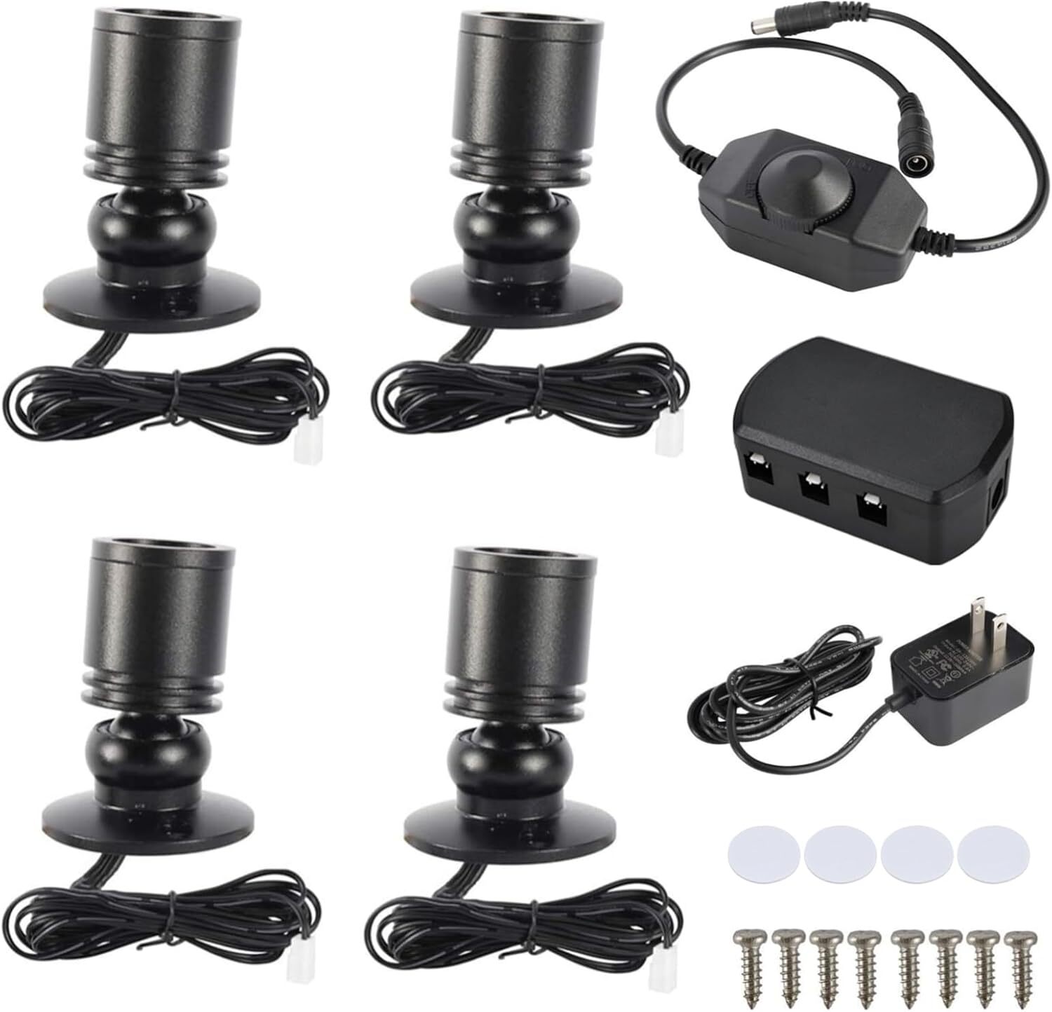 4Pack Dimmable LED Mini Spotlight for Display Cabinet Showcase 3000k Warm White