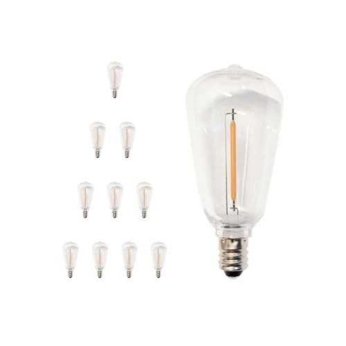 ST38 Replacement Bulbs Pack, Shatterproof IP65 Waterproof Outdoor LED Edison 10