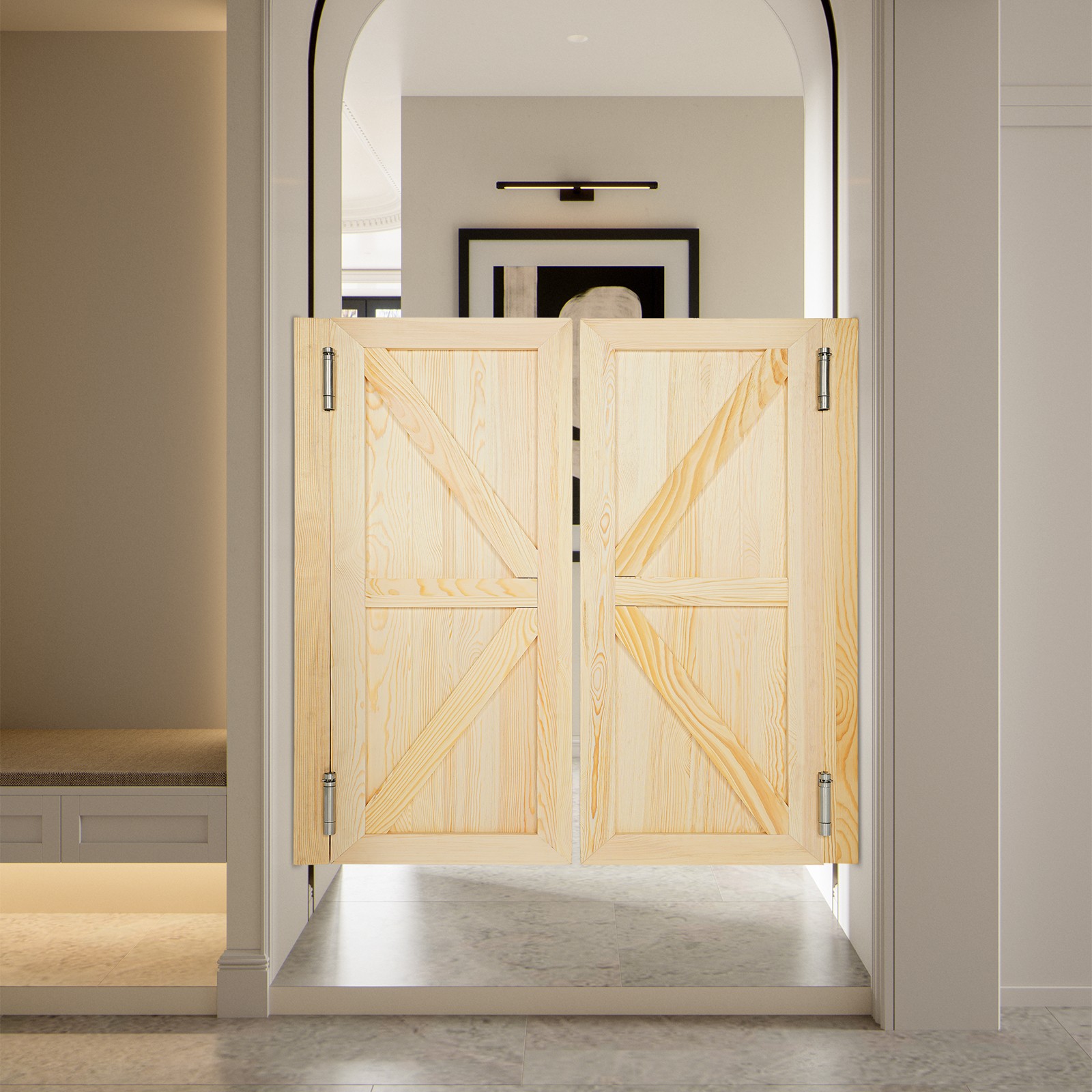 Wooden Swinging Doors 1.38 In 35.43*15.75 In For Bathroom Double Door With Hinge