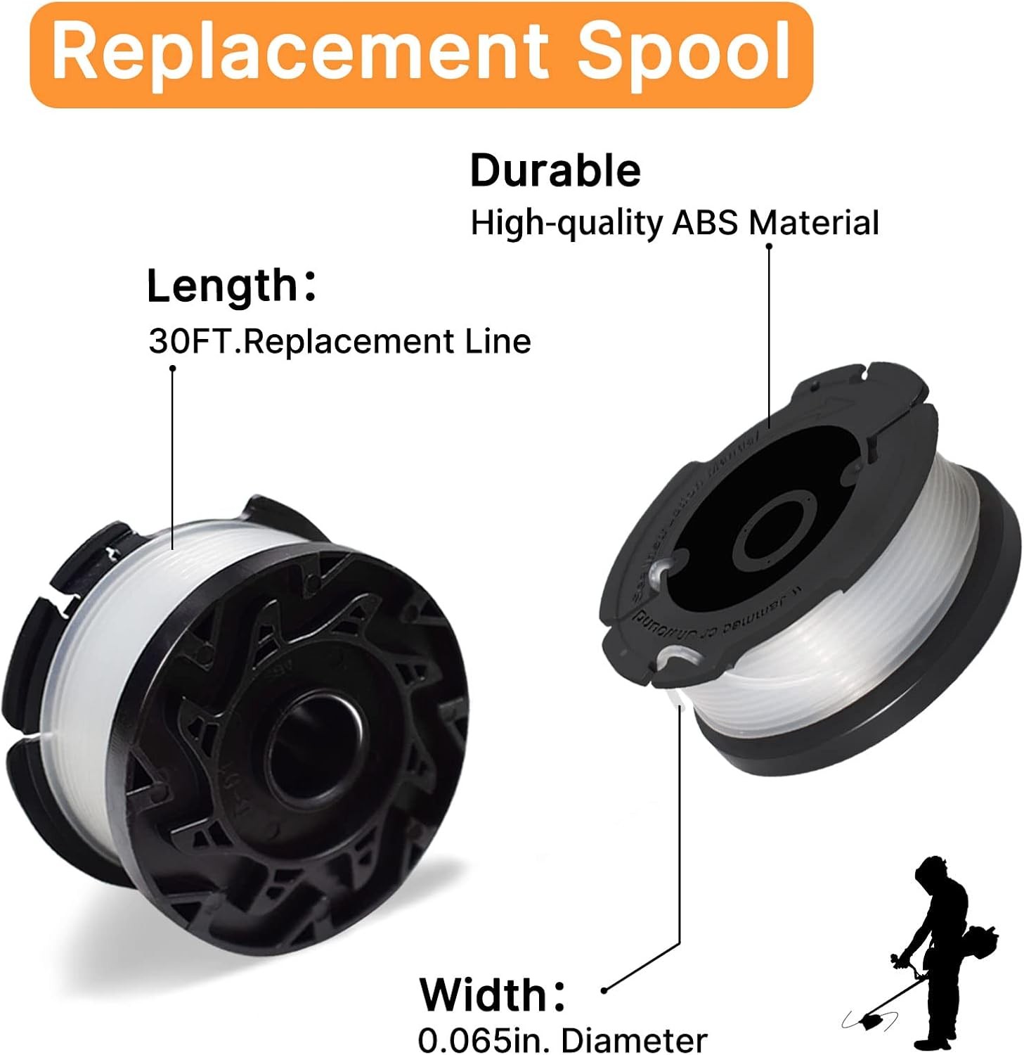 AF-100 Spool 30ft 0.065 Replace AF100 AF100-3ZP For Black and Decker -12 Pack