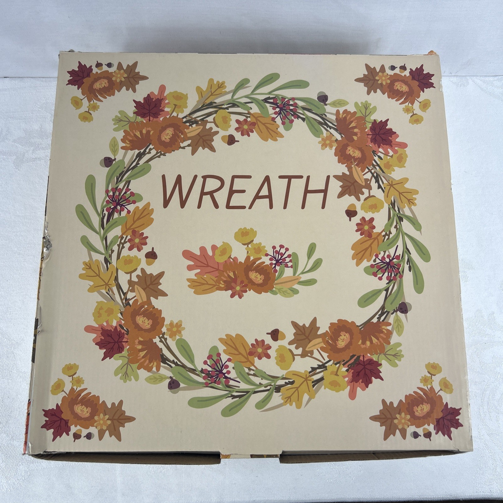 18” Artificial Autumn Maple Leaf & Berry Wreath – Fall Harvest Door Décor New