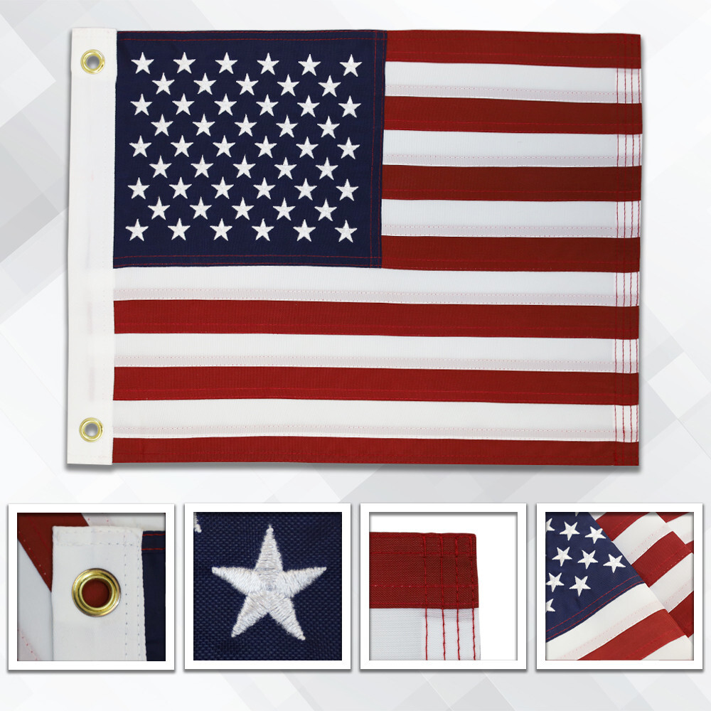 Embroidered American Flag 12x18in Embroidered USA Flag
