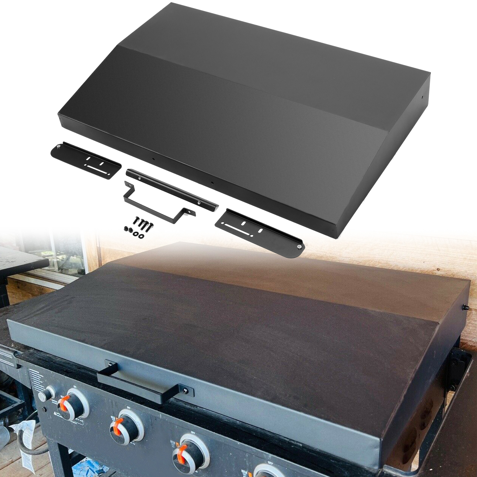 Hinged Lid for Blackstone 36 inch Griddle with Rear Grease Collection – Black