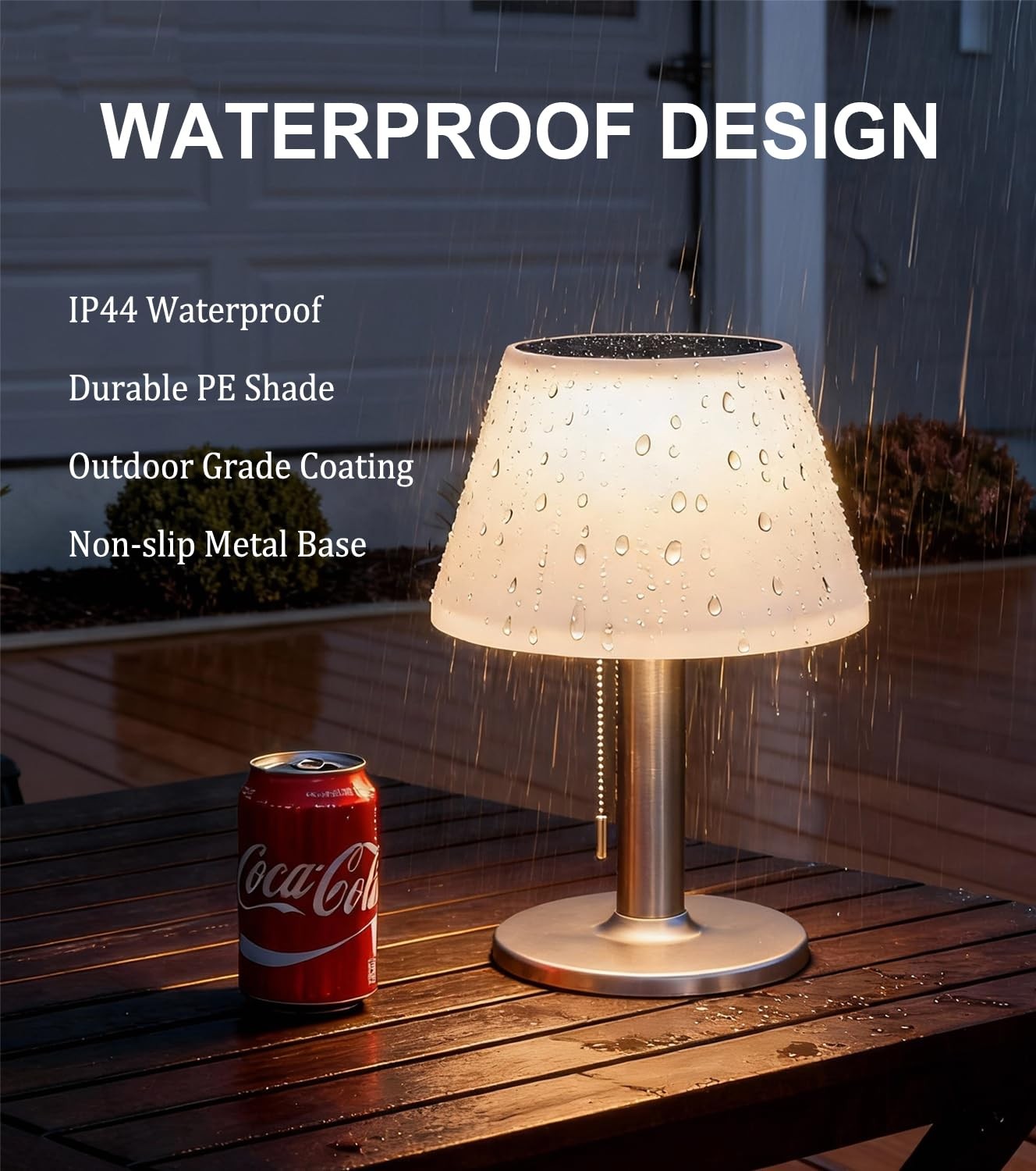 Dimmable LED Solar Table Lamp – Waterproof Cordless Outdoor & Indoor Use