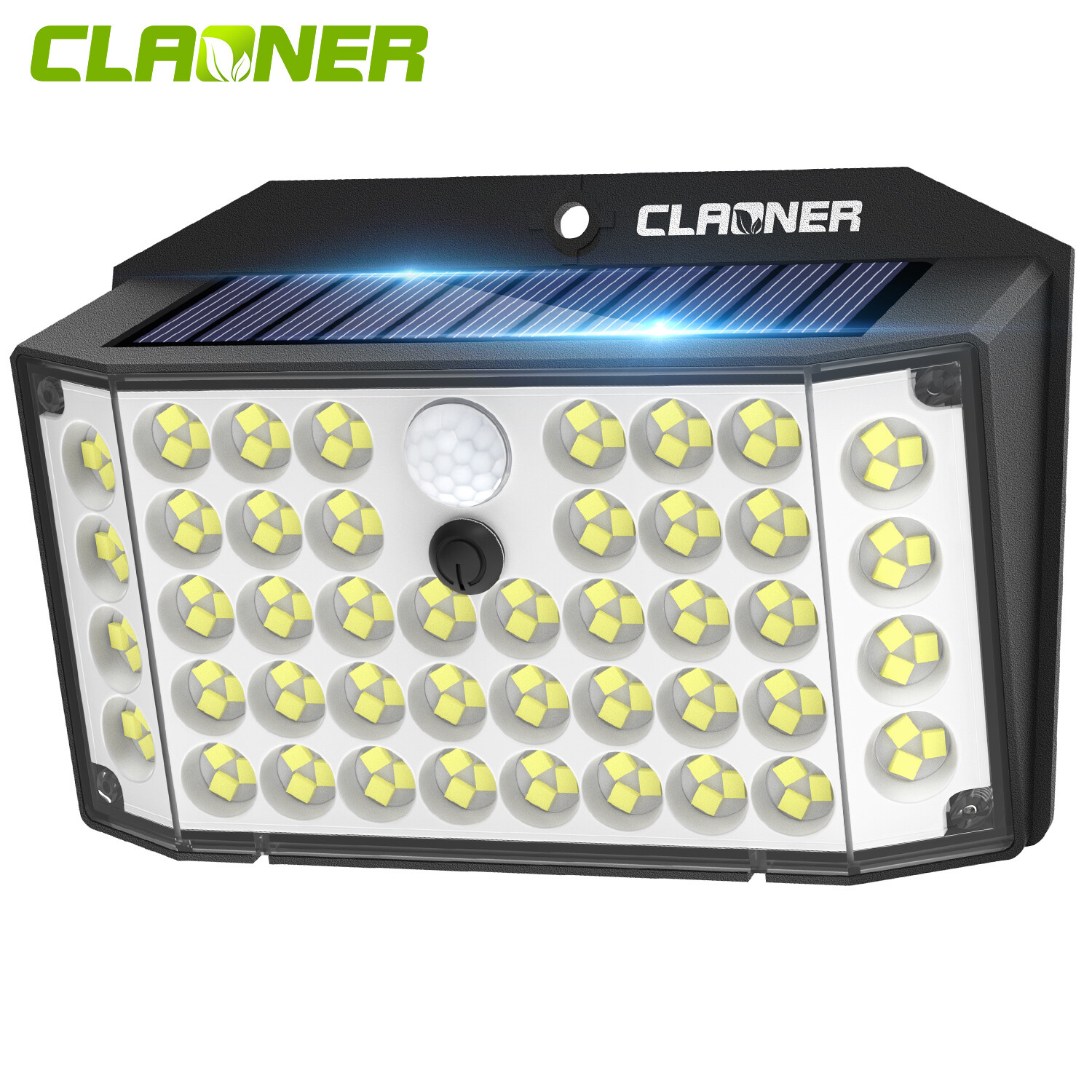 CLAONER 132 LED Solar Power Wall Lights PIR Motion Sensor Outdoor Security Lamp
