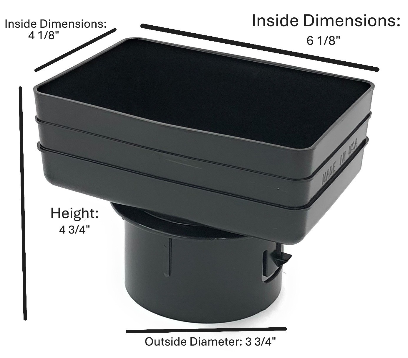 4x6x4 Universal Downspout Tile Adapter- MADE IN USA