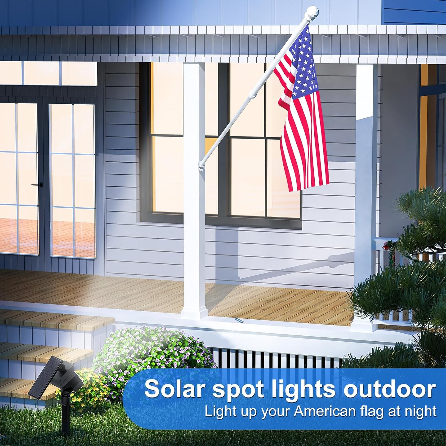 2Pack Solar Power LED Landscape Light Outdoor Garden Yard Pathway Lawn Spotlight