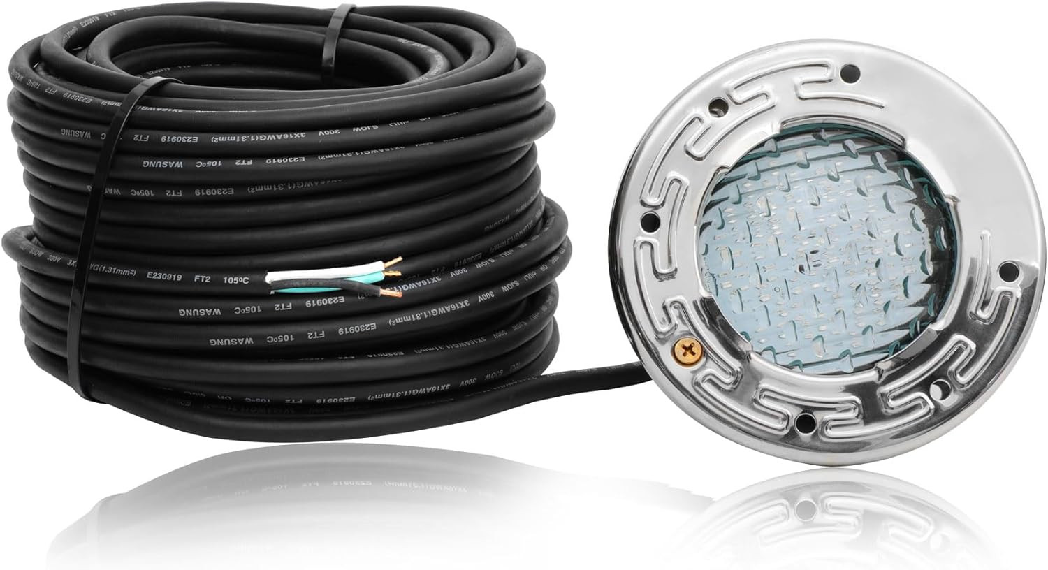 6 Inch LED Spa Lights for Inground Pool, 100FT AC120V 6 Inch White Pool Lights,
