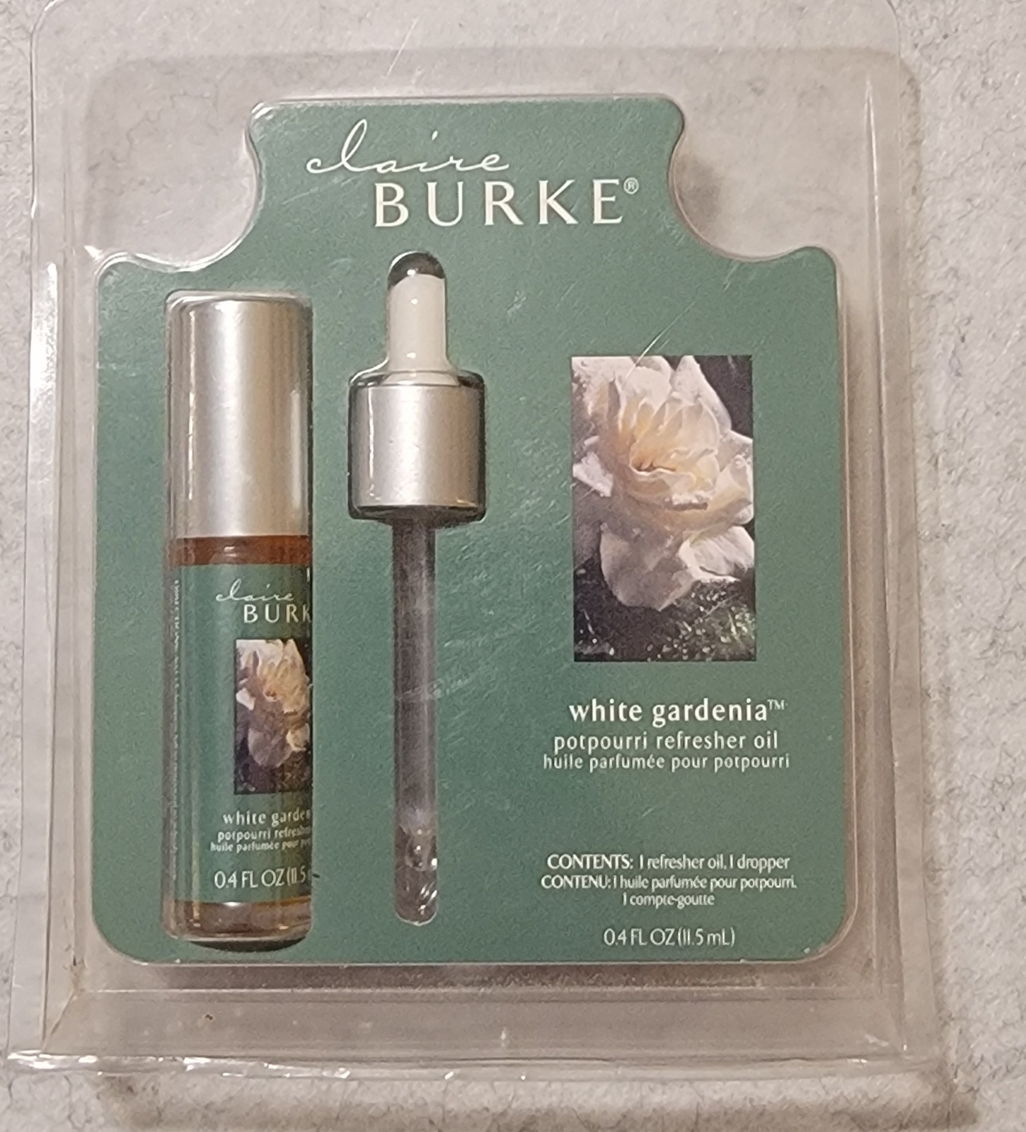 NEW Claire Burke WHITE GARDENIA Potpourri Refresher Oil 0.4 oz./11.5 ml