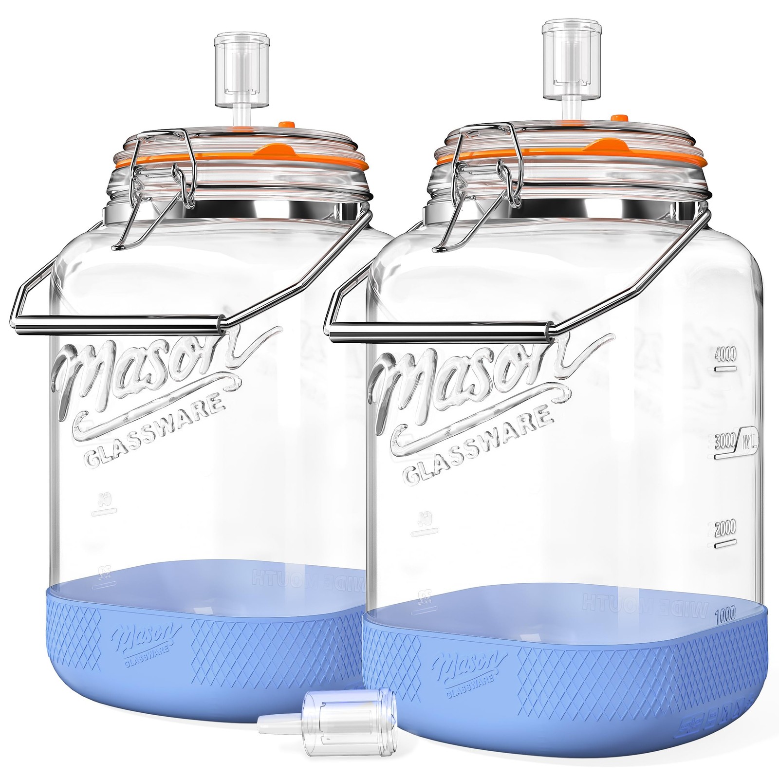 2 Pack 1.5 Gallon Large Fermentation Jar with 3 Airlock, Stainless Steel Hand…