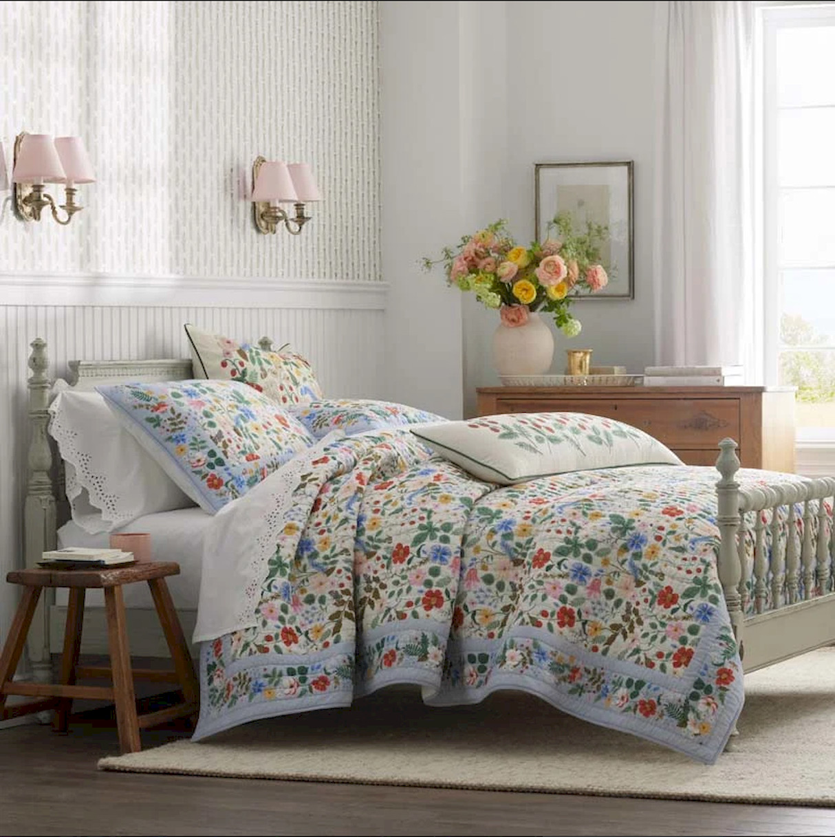 Rifle Paper Co. Strawberry Fields Quilt-Multi, King/Cal King, Not Import Fee