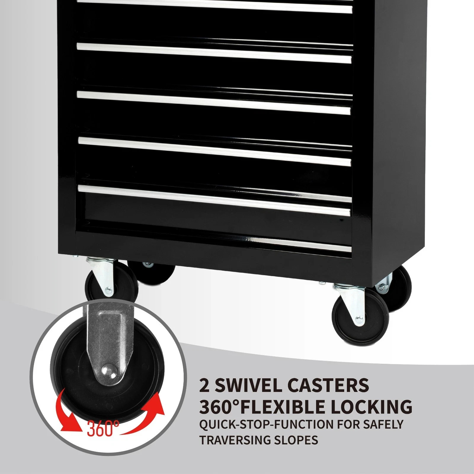 7-Drawer Rolling Tool Cart with Locking Mechanism & Wheels Mobile Tool Cabinet