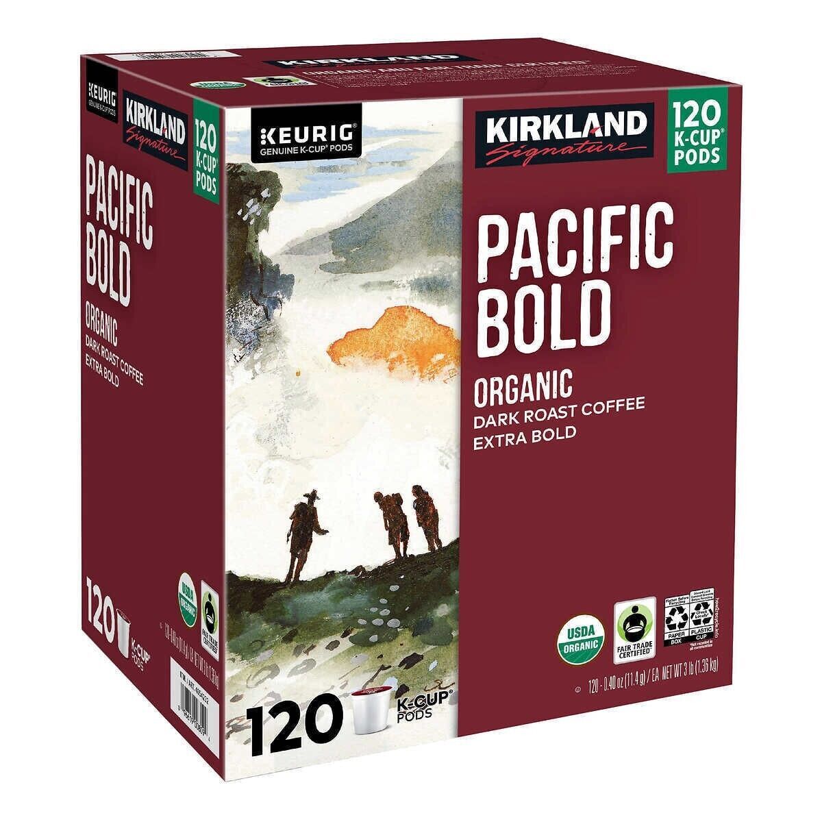 Kirkland Signature Coffee Organic Dark Roast Coffee K-Cups Pod 120 Count