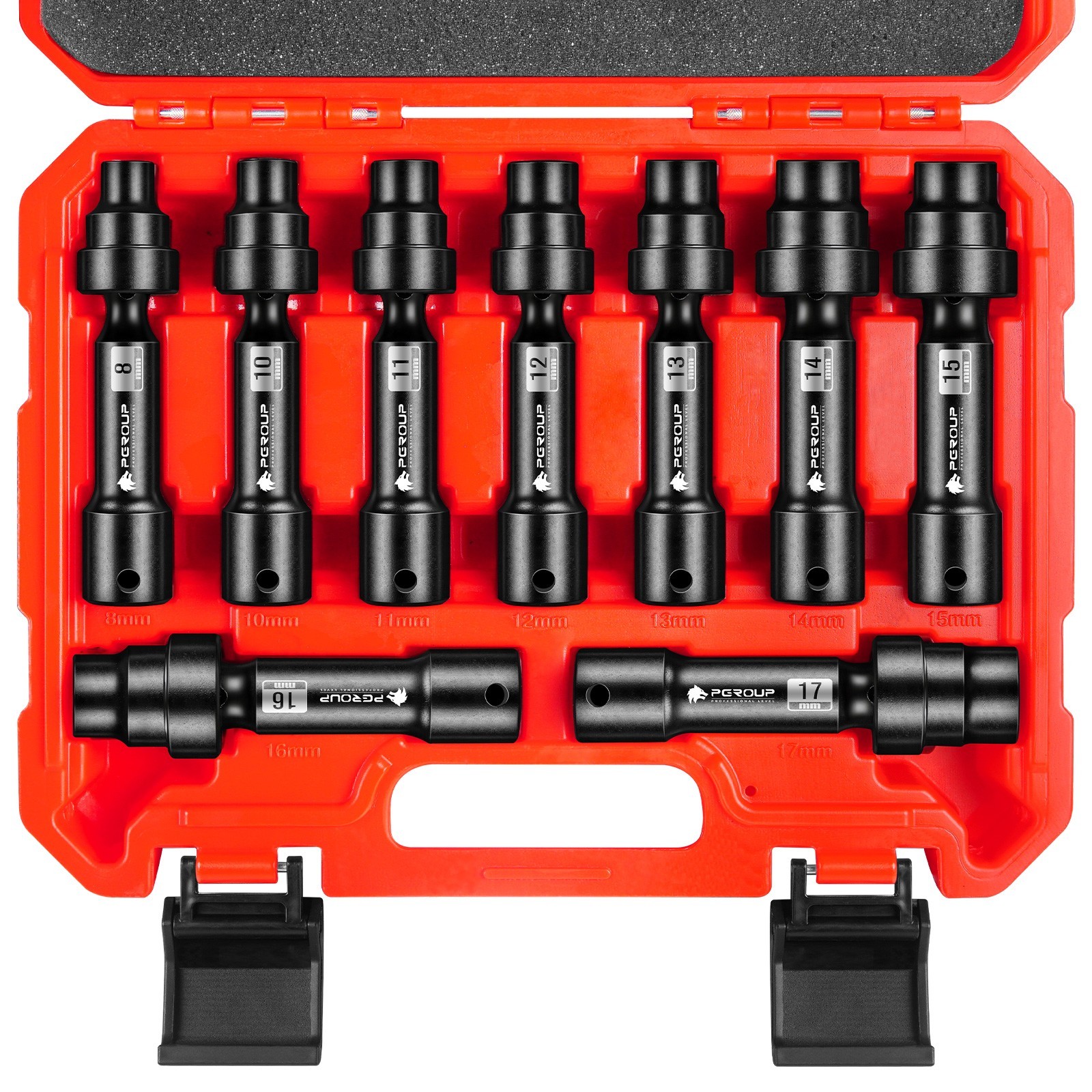 9-Pcs 1/2” Drive Driveline Limited Clearance Socket Set，12-Point Metric Sockets