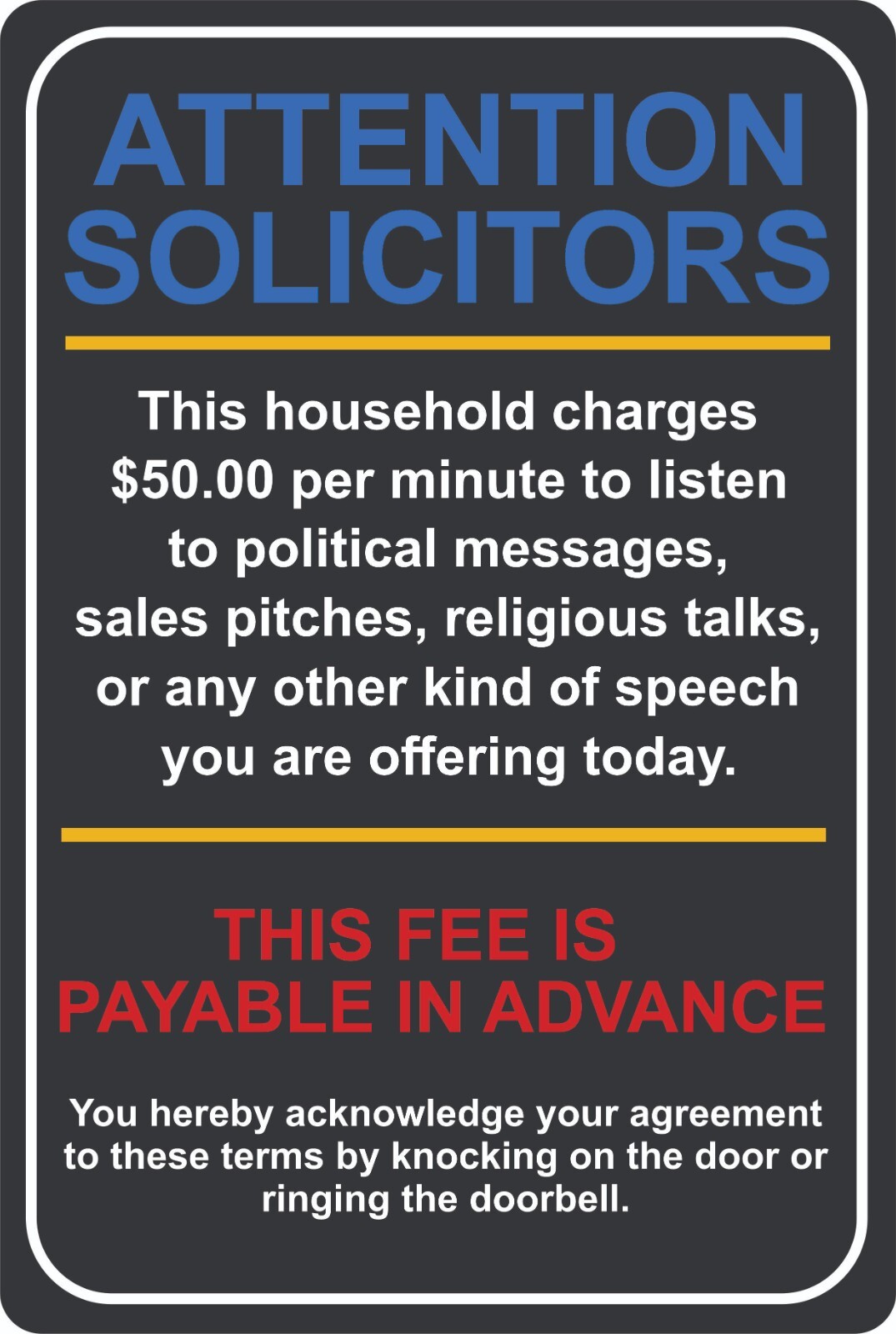 Attention Solicitors Modern Aluminum Sign, Front Door Sign, Outdoor Signage