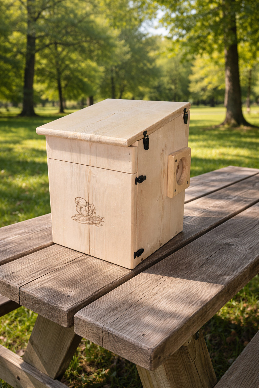 Extra Large Handmade Squirrel House with Camera and Solar – Outdoor Nesting Box