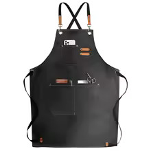Men Women Thick Canvas Bib Apron for Kitchen Cooking Workshop Heavy Work Apron