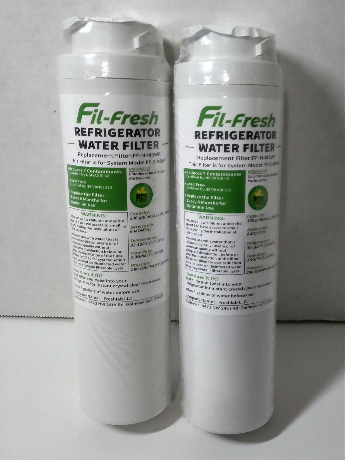 Generic MSWF Replacement Refrigerator Water Filter 2Pk 300gal For FF-S-MSWF