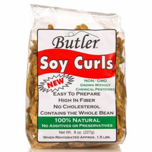 Butler Soy Curls, 8 oz. Bags PACK OF 6 — FREE PRIORITY MAIL (vegan meat sub.)