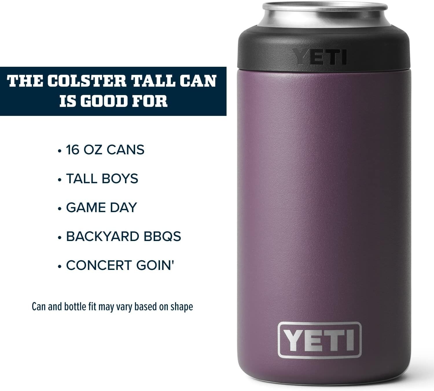 YETI Nordic Purple RAMBLER COLSTER TALLBOY 16oz w/STASHCAN – DISCONTINUED! RARE!