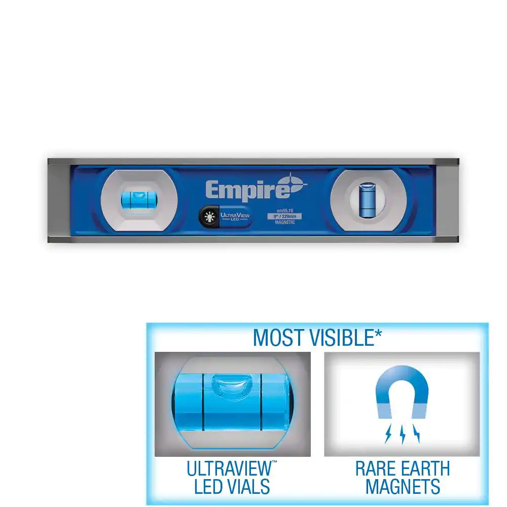 Ultraview LED 9 In. Torpedo Level