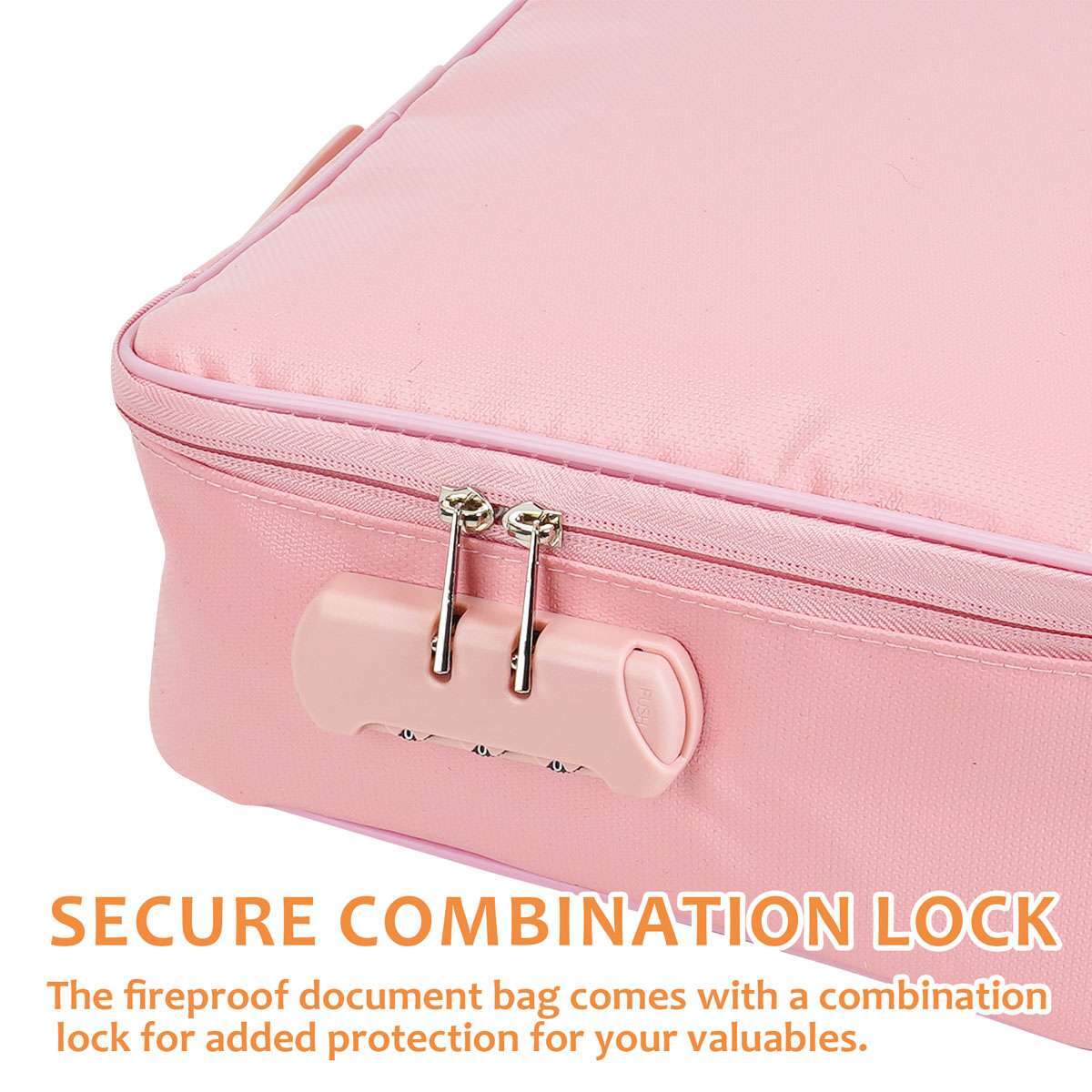 Fireproof Document Bag 13.8*10.2*4.7in Waterproof Safe Cash Money Pouch Storage