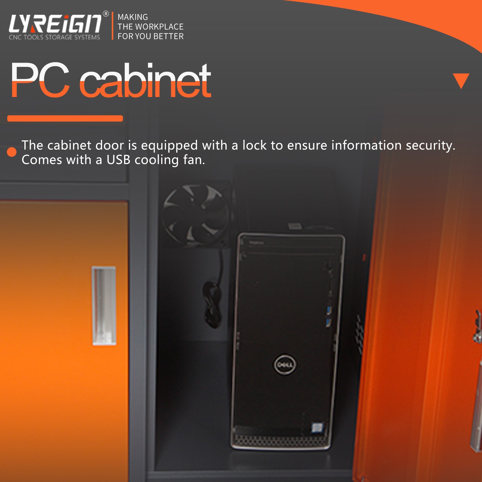 Industrial PC Cabinet Extra Large Mobile Computer Cabinet Up to 32-inch Monitors