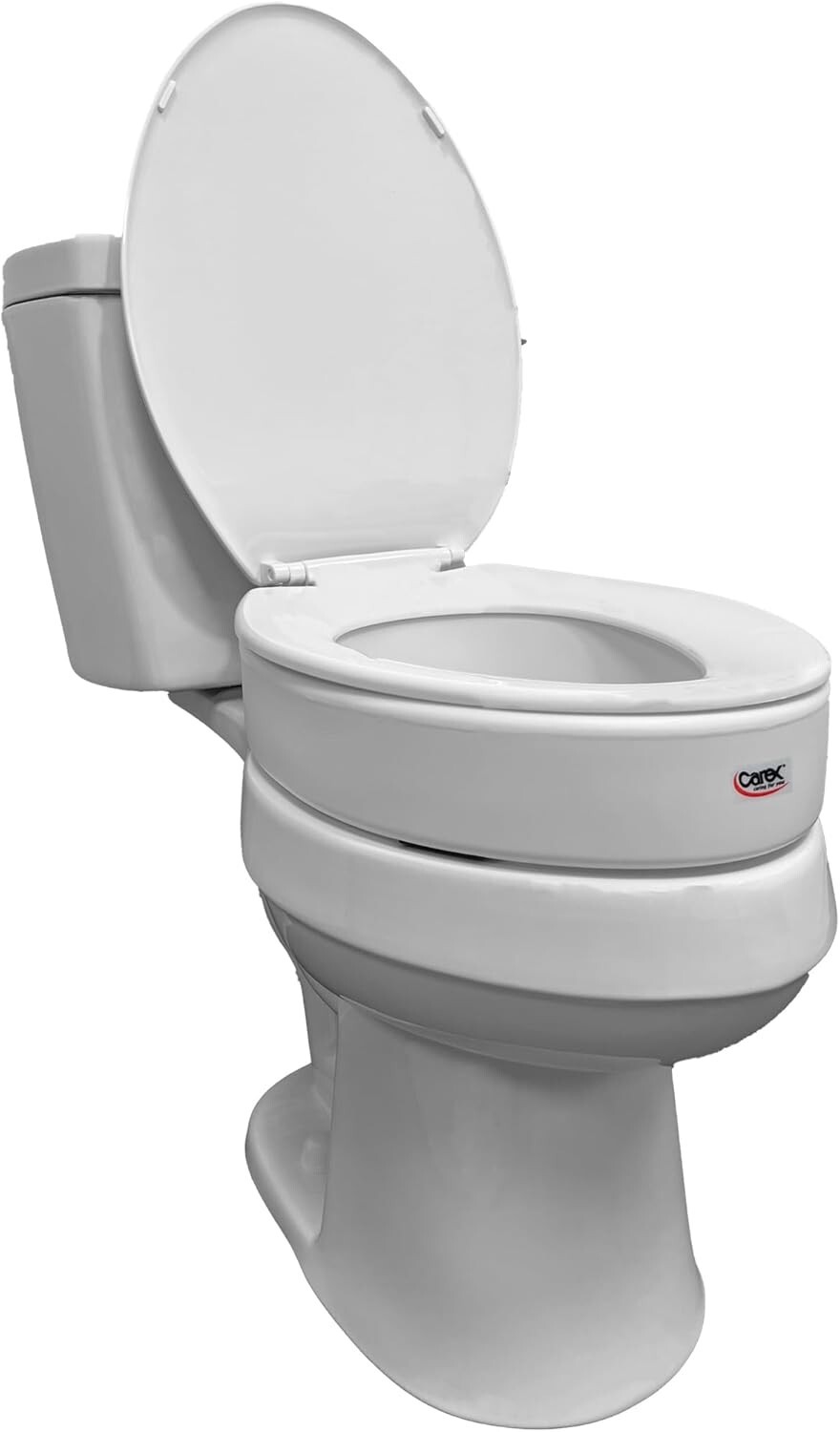 Carex Toilet Seat Riser, Elongated Raised Toilet Seat Adds 3.5 inches (1580)