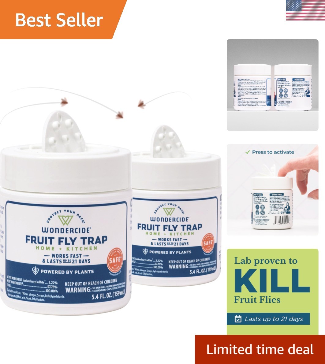 Fruit Fly Traps for Indoors – Fruit Fly Killer – Pet and People Safe – & Pla…