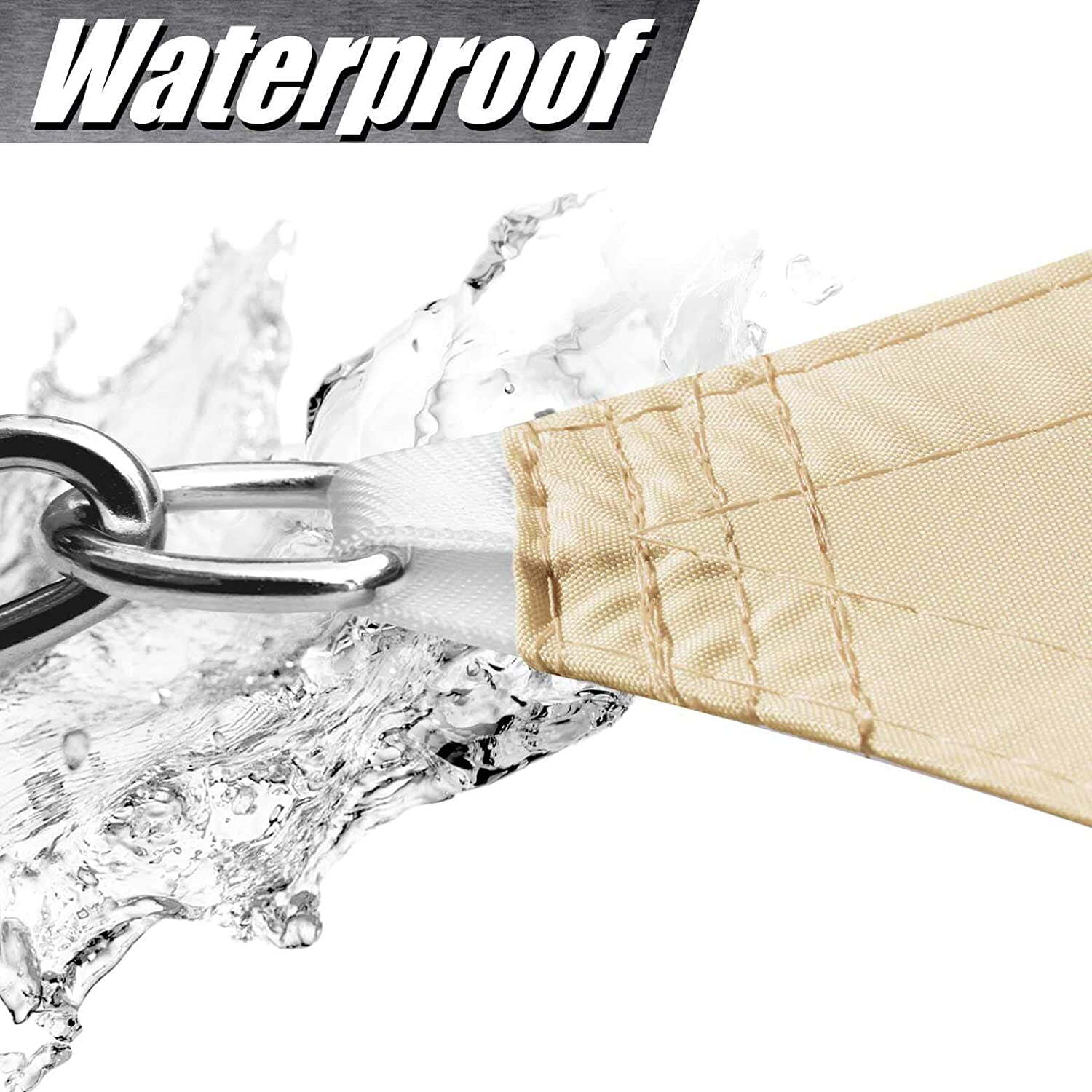 ColourTree Beige Rectangle Waterproof Sun Shade Sail Canopy Fabric Outdoor Patio