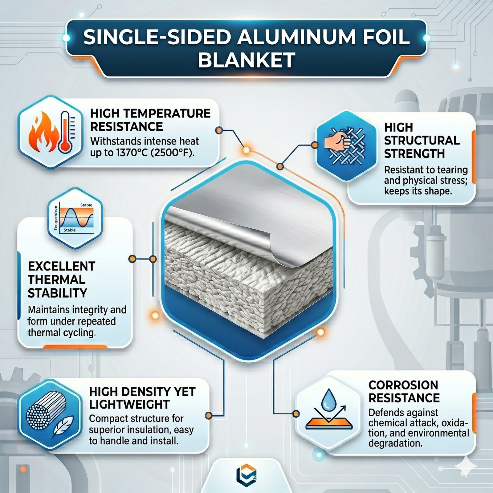 Ceramic Fiber Thermal Insulation Baffle for high-temperature ovens and kilns