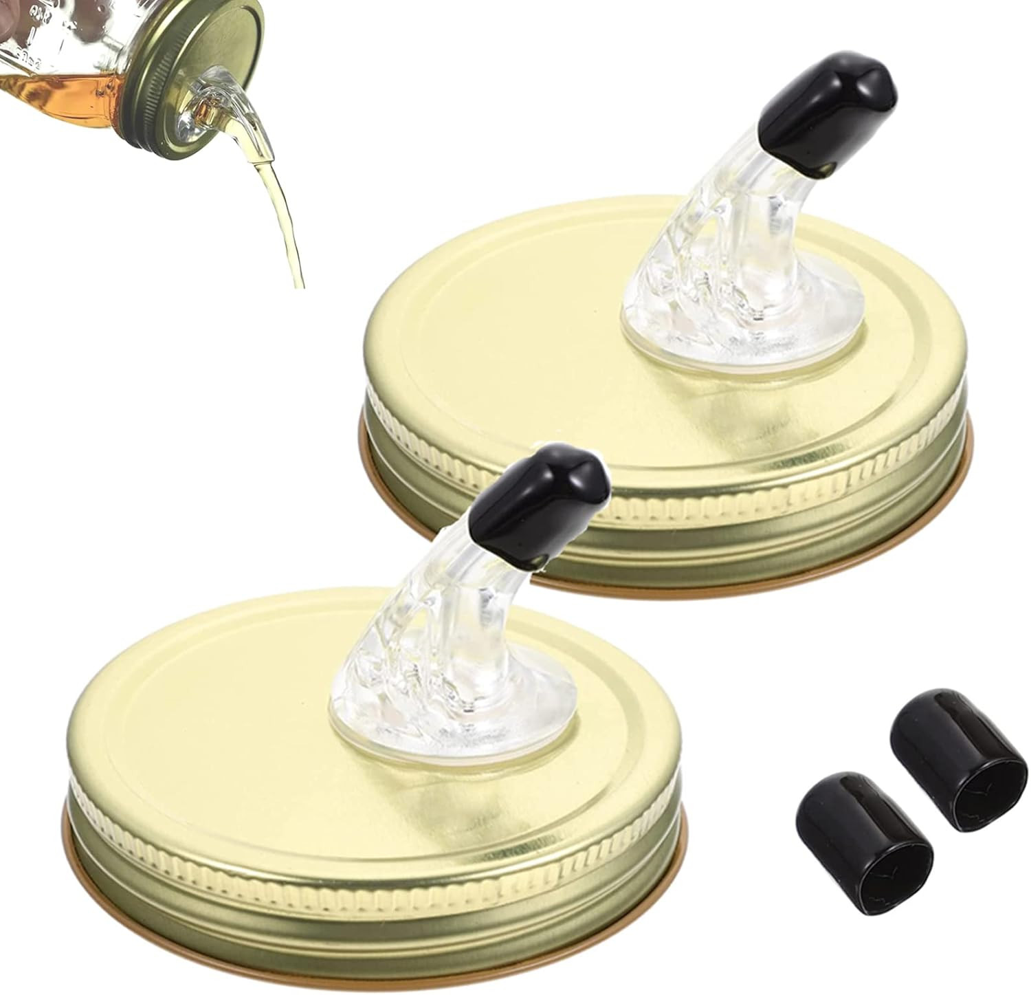 Moonshine Lid Mason Jar Pour Spout Lid Fit 2.75 Inch Regular Mouth American Glas