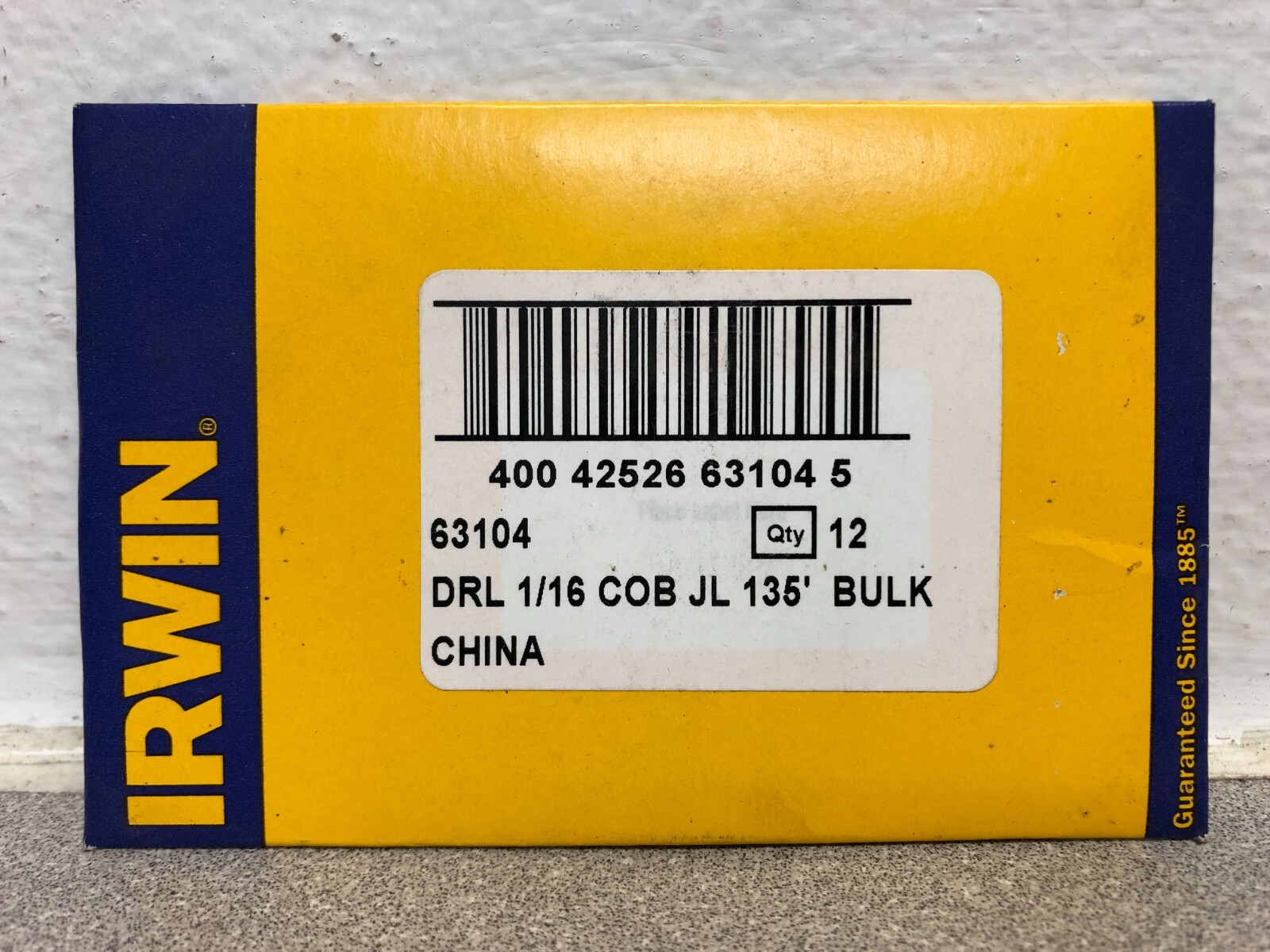 Irwin 63104 1/16 in. X 1-7/8 in. L Cobalt Steel Drill Bit Straight Shank 12 Pack